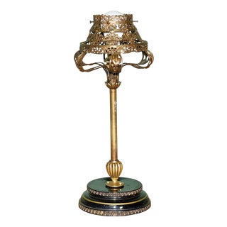 Antique Victorian Oil Lamp in Gilt Brass, 1880 For Sale