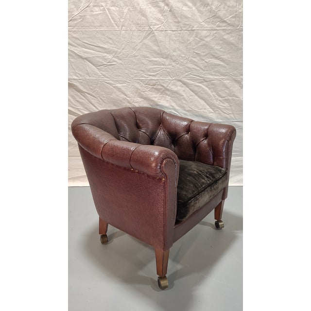 English Late 20th Century Swedish Chesterfield Chairs- Set of 4 For Sale - Image 3 of 10
