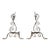Pair of Arts & Crafts Antique Wrought Iron Andirons For Sale