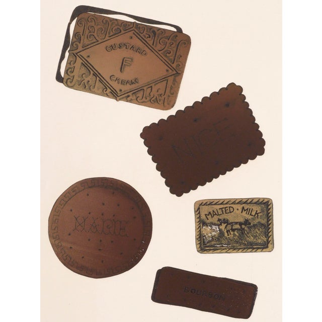 This charming large-scale 1973 screen print depicting various English cookies in sharp, masterful detail by Marc Foster...