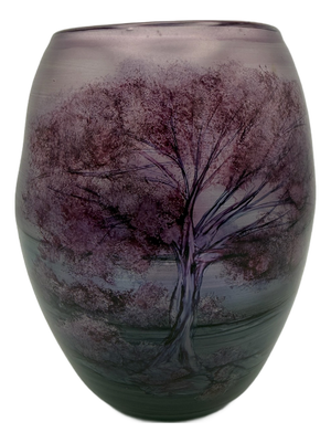 Hand-Painted Studio Glass Vase by Hans Jürgen Richartz, 1980s