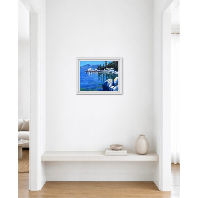 Contemporary Granite and Glass - Lake Tahoe Modern Oil Painting Landscape For Sale - Image 3 of 6