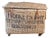 Early 20th Century English Wicker Laundry Basket on Wheels with Stenciled Labeli For Sale