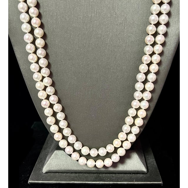 Akoya Pearl Diamond Necklace 14k Y Gold Certified For Sale In New York - Image 6 of 10