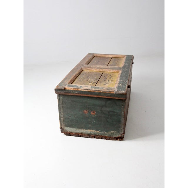 Farmhouse Antique Painted Blanket Chest For Sale - Image 3 of 12