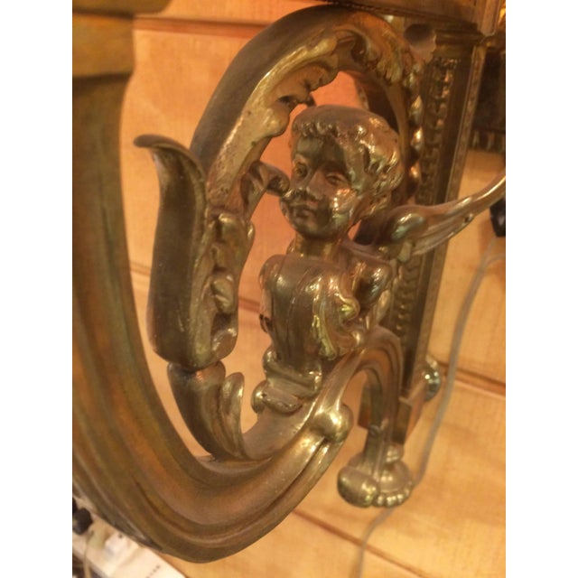 Pink Cranberry Glass and Brass Wall Sconce For Sale - Image 8 of 10