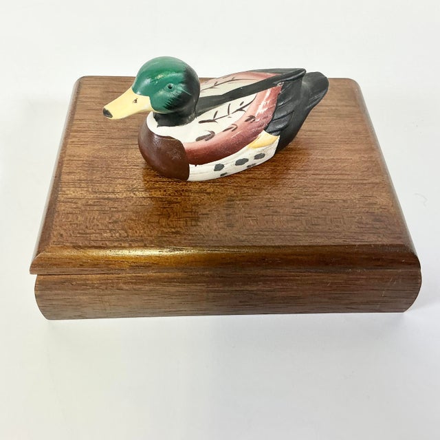 1980s 1980s Vintage Arts & Crafts Adirondack Rustic Duck Playing Card Box - 2 Decks Included For Sale - Image 5 of 11