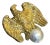 1960s-70s Gold Tone/Faux Pearl Eagle Brooch For Sale