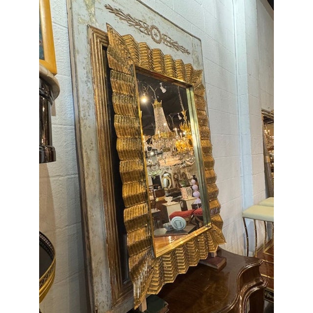 Modern Murano :Zig-Zag" mirror in gold. Perfect for todays modern designs. A perfect mix of of modem and traditional....