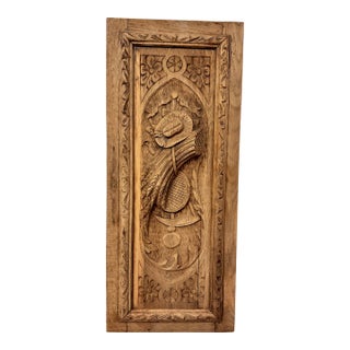 Black Forest Oak Wall Panel Harvest Motif For Sale