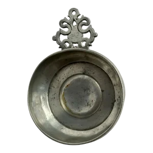 Early 19th Century American Pewter One-Handle Porringer