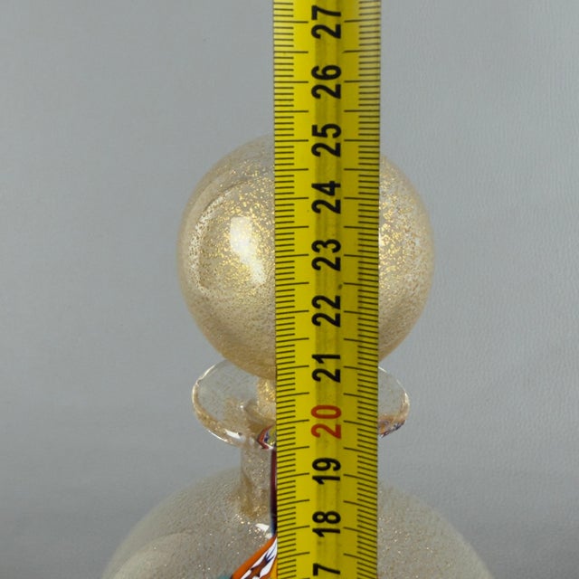 Millefiori Murano Glass Bottle with Gold Leaf and Murrine from Gambaro & Poggi, 1970s For Sale - Image 11 of 12