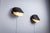 Matte Black Wall Lamps with Perforated Shades and Brass Details, Set of 2 For Sale - Image 6 of 16