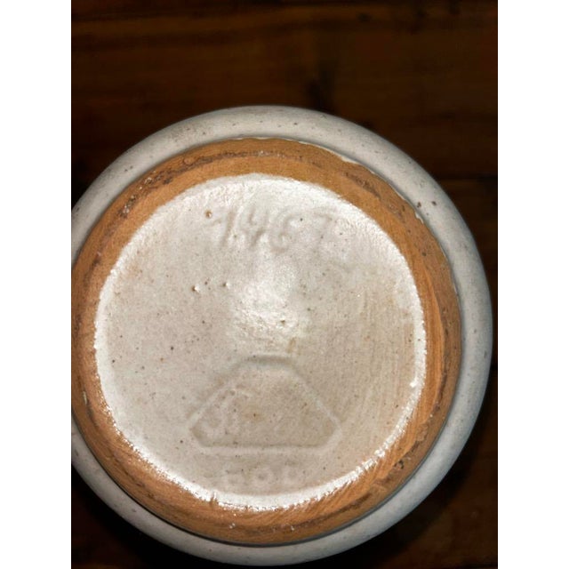 Antique Marzi & Remy German Stoneware Studio Pottery Vase With Drip Glaze For Sale - Image 4 of 4