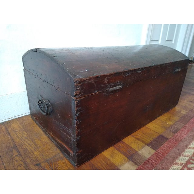 Antique Early 1800s Small Dome Top Wood Trunk Chairish