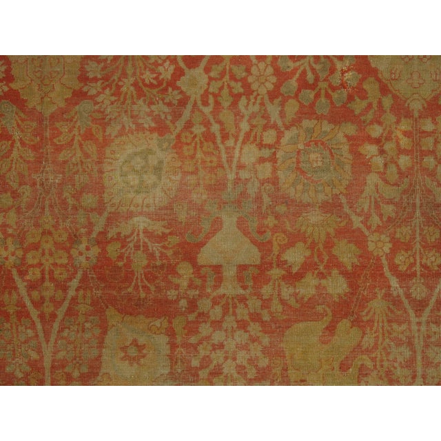 Extremely Fine Antique Sivas Handmade Carpet, Red and Green, All-over Design For Sale - Image 4 of 5