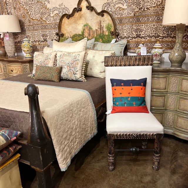 1990s Vintage Hand-Carved Spanish Colonial Style Chair For Sale - Image 12 of 13