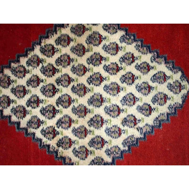 Textile 1970s Handmade Vintage Indian Seraband Rug For Sale - Image 7 of 11