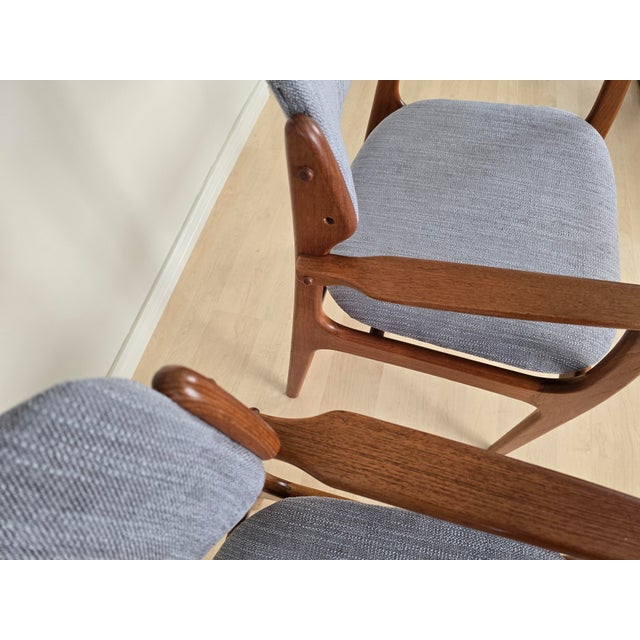 Mid-Century Modern Pair of Authentic Danish Modern Teak Armchairs Made in Denmark, Circa 1960s For Sale - Image 3 of 9