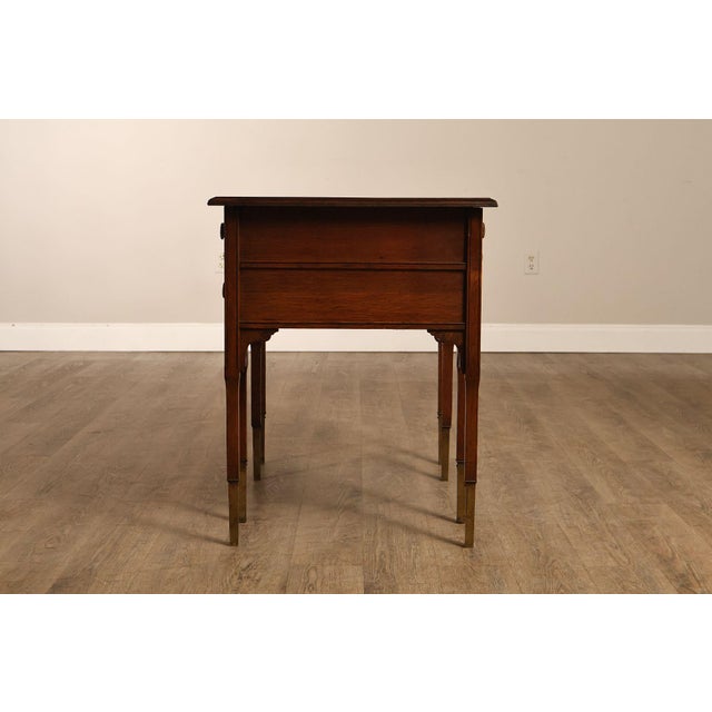 Antique Victorian Oak Partner's Writing Desk For Sale - Image 17 of 18