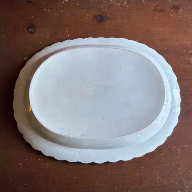 Large Antique Pearlware Blue Feather Edge Platter For Sale - Image 12 of 17