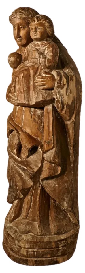 18th Century French Carved Statue of Madonna and Child, 1770