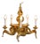 1950s Hollywood Regency Five Light Ram Horn Bronze Chandelier & Canopy For Sale
