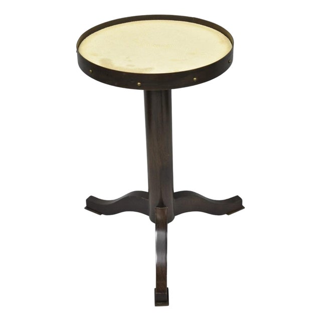 Small Contemporary Industrial Style Round Accent Drinks Candle Stand Side Table For Sale