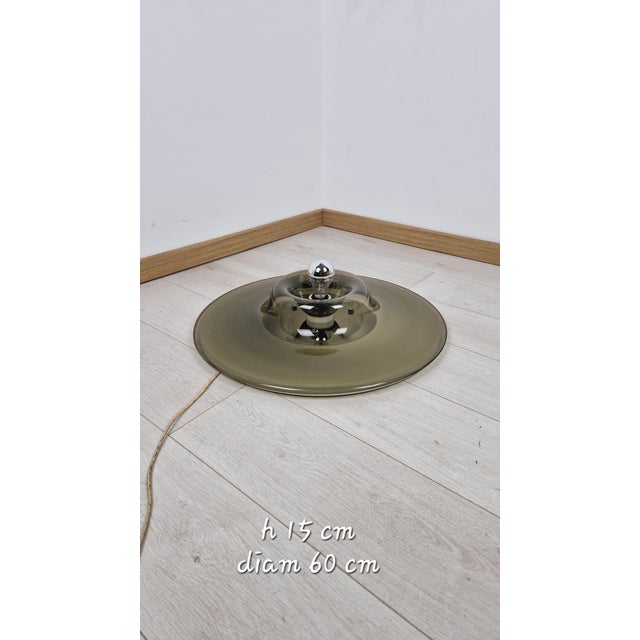 Metal Glass Ceiling Light by Pierre Cardin for Venini, 1990s For Sale - Image 7 of 15