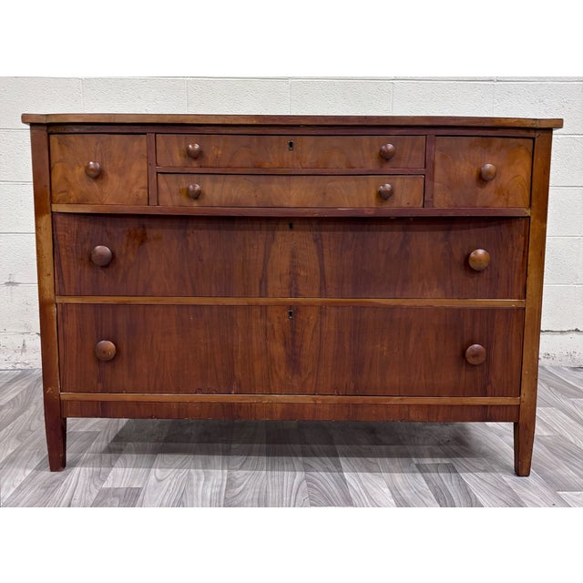 This is a gorgeous antique mahogany six-drawer dresser by Holland Furniture Co. of Holland, Michigan, showcasing elegant...