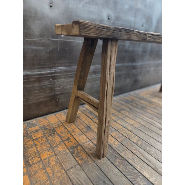 2020s Reclaimed Wood Bench For Sale - Image 5 of 5