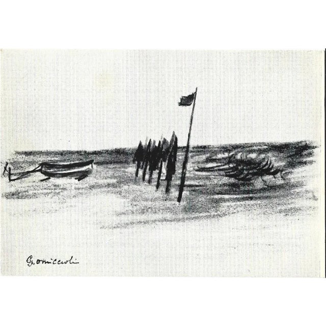Vintage Postcard Signed by Giovanni Omiccioli, 1974 For Sale - Image 3 of 3