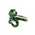Mid 20th Century Vintage 14k Yellow Gold Green & Black Enamel Snake Ring, Size 9.25 For Sale - Image 5 of 11