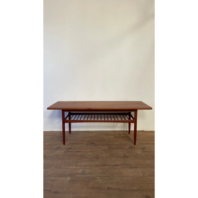 Mid-Century Modern Danish Teak Coffee Table with Slatted Shelf, 1960s For Sale - Image 13 of 18