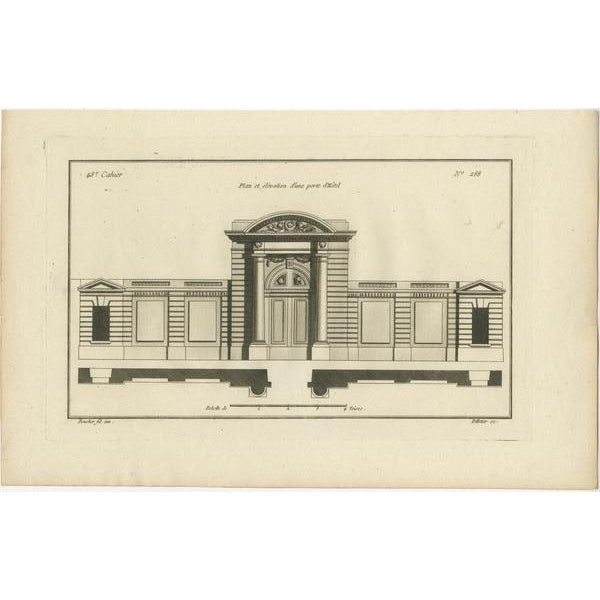 Neufforge's Engraved Gates Design, 1770, Paper, Set of 2 For Sale - Image 3 of 6