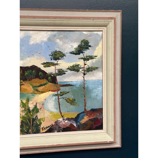 Franke, Coastal Landscape, 1960s, Oil on Canvas, Framed For Sale - Image 7 of 12