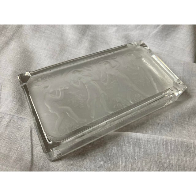 Art Deco Heinrich Hoffmann Bohemian Crystal Box/Ashtray - Faun & Dancing Nymphs For Sale - Image 9 of 10