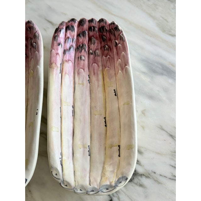 Made in Italy Asparagus Plates - Set of 4 For Sale In Seattle - Image 6 of 8