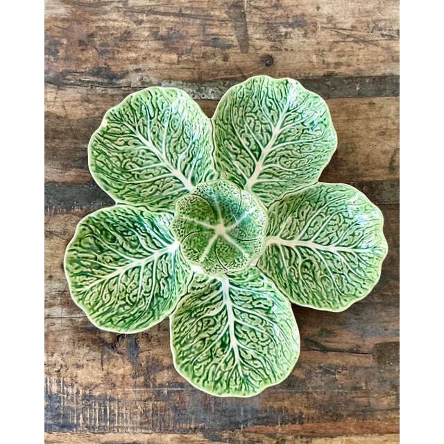 Vintage Regency Bordallo Pinheiro Cabbage Serving Tray For Sale - Image 11 of 11