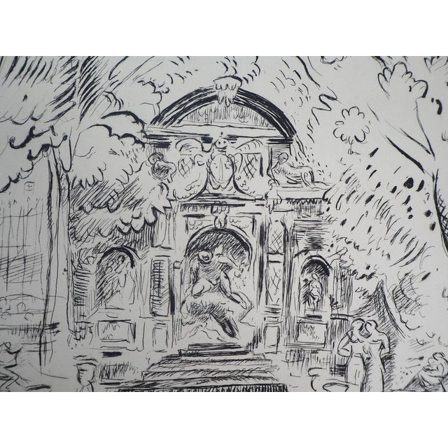 Othon Friesz, Luxembourg Garden: The Fountain of Marie of Medici, 1937, Engraving For Sale - Image 3 of 5