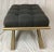Late 20th Century Late 20th Century Vanguard Lytton Ottoman With Gray Flannel Tufted Seat & Metallic Gold X Base For Sale - Image 5 of 10