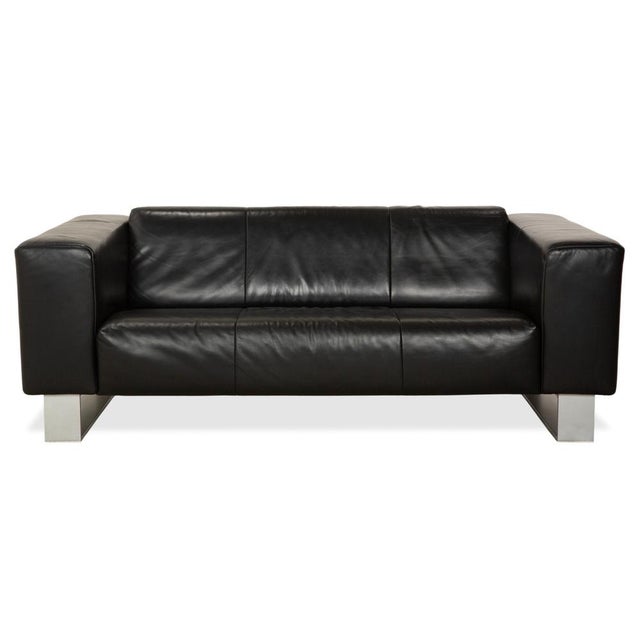 BMP 622 2-Seater Sofa in Black Leather from Rolf Benz For Sale - Image 14 of 14