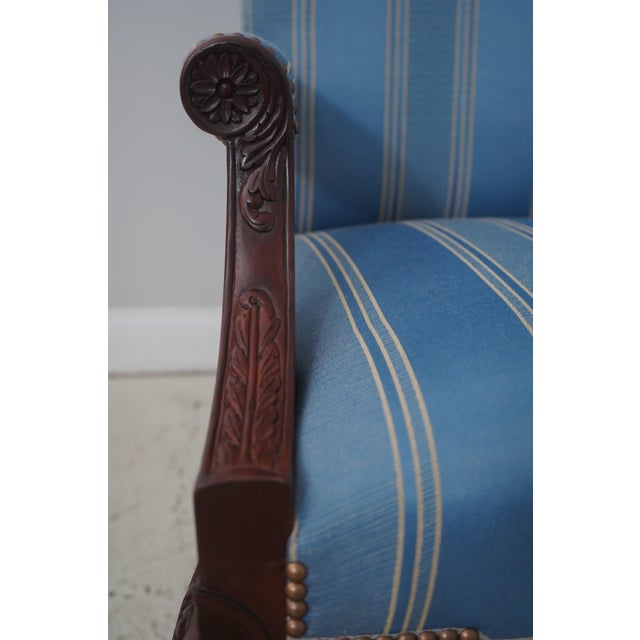 Baker Georgian Style Carved Mahogany Library Chair For Sale - Image 15 of 18