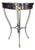 Ethan Allen Silver Leaf & Gilt Accent Table With Geometric Stone Veneer Top For Sale