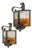 Mid-Century Sconces in Iron and Hammered Glass attributed to Longobard, Italy, 1970s, Set of 2 For Sale