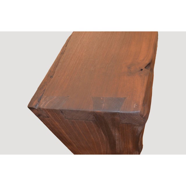 Contemporary Andrianna Shamaris Single Burnt Teak Wood Console For Sale - Image 3 of 18