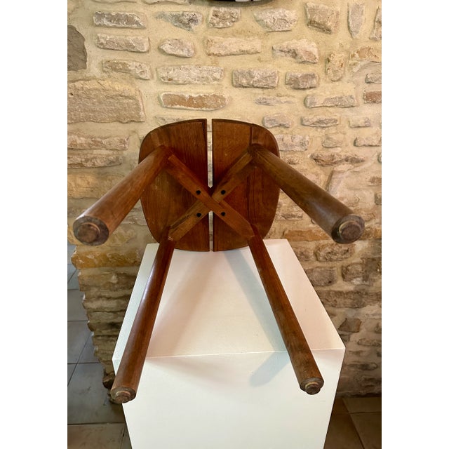 Brown Stool by Pierre Gautier Delaye, 1950s For Sale - Image 8 of 13