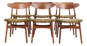 Model CH30 Dining Chairs in Teak and Oak attributed to Hans J. Wegner, 1950s, Set of 6