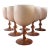 Vintage Italian Murano Style Blush Pink Art Glass Goblets, Attributed to Moretti - Set of 6 For Sale