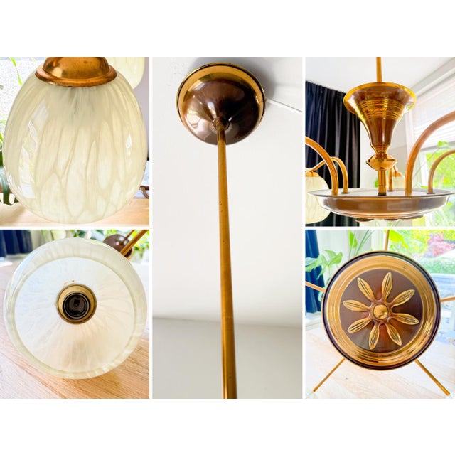 Vintage Art Deco Pendant in Brass For Sale - Image 10 of 13